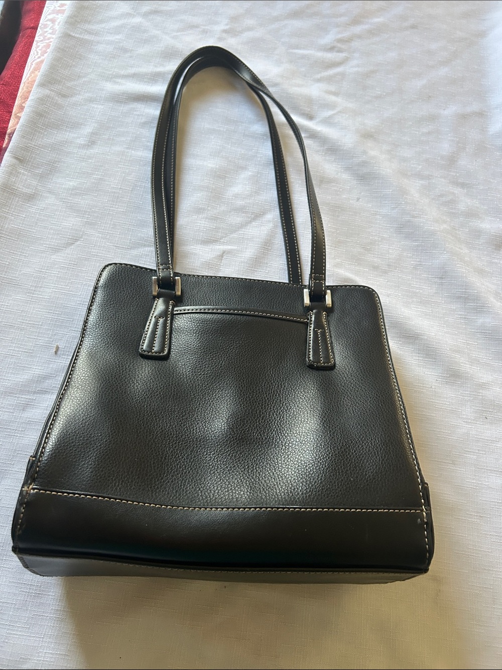Liz Claiborne Black Leather Shoulder Tote
